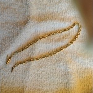 10k hollow rope chain bracelet